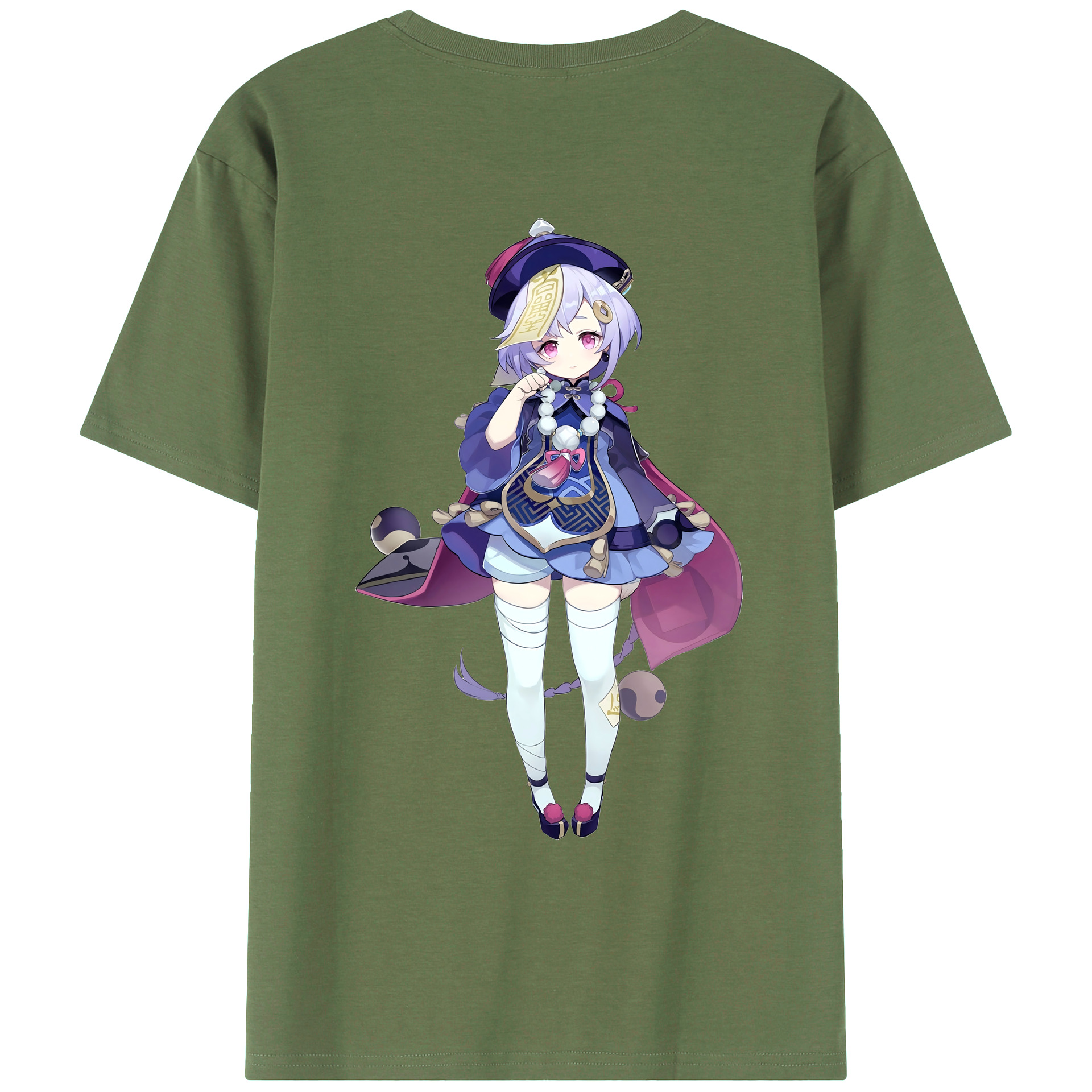 げんし神 七七 なな  genshin Nana 綿100％ メンズ半袖Tシャツ（バックプリント） 通気性